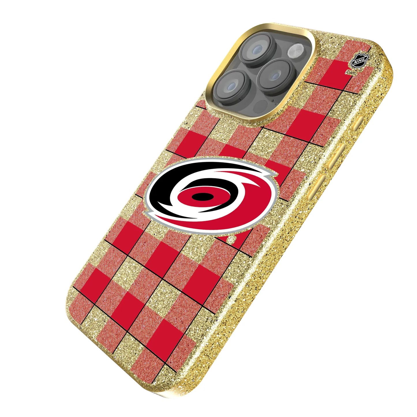 Carolina Hurricanes Plaid Bling Phone Case for Apple iPhone