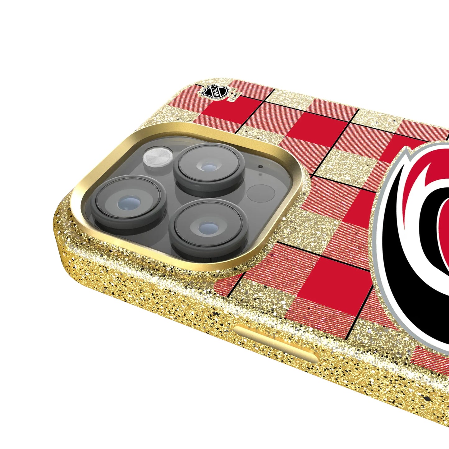 Carolina Hurricanes Plaid Bling Phone Case for Apple iPhone