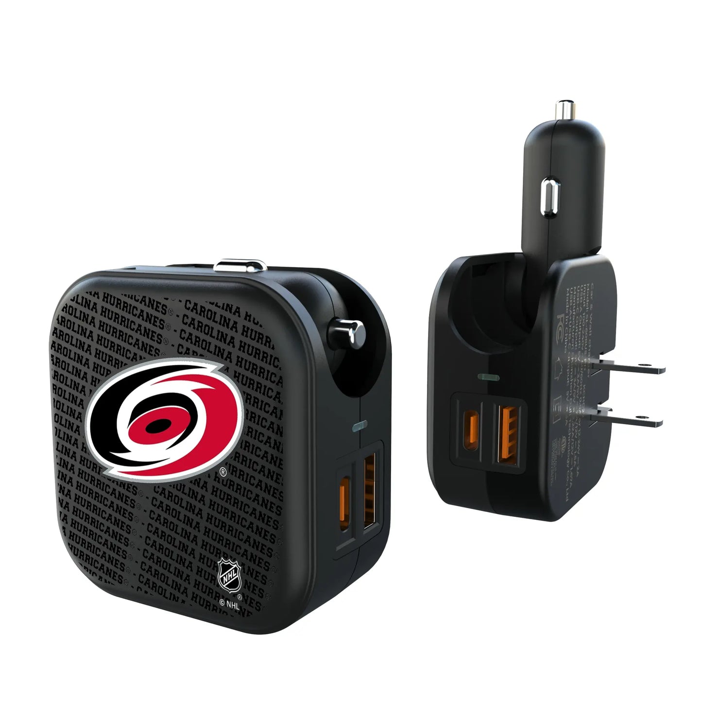 Carolina Hurricanes Text Backdrop 2 in 1 USB A/C Charger
