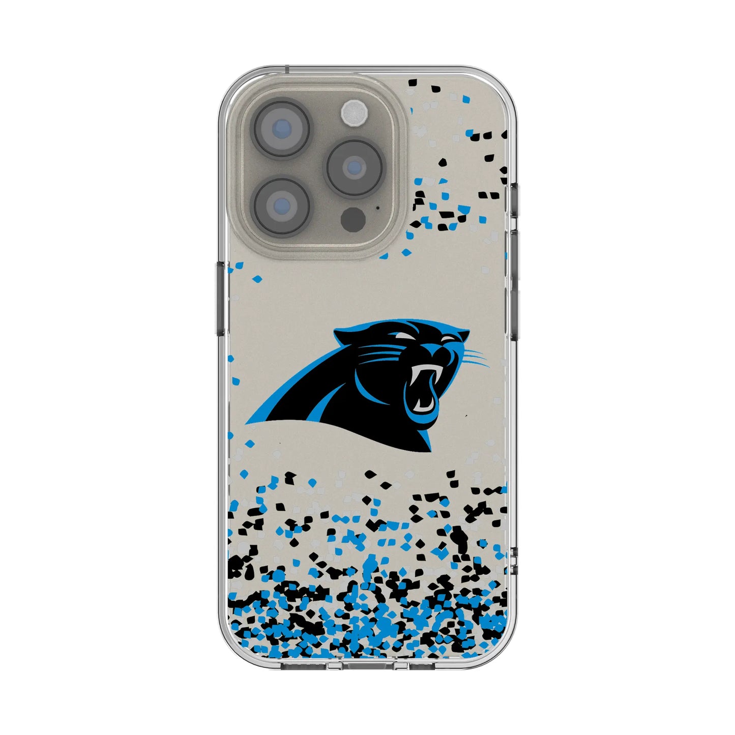 Carolina Panthers Confetti Clear Phone Case for Apple iPhone