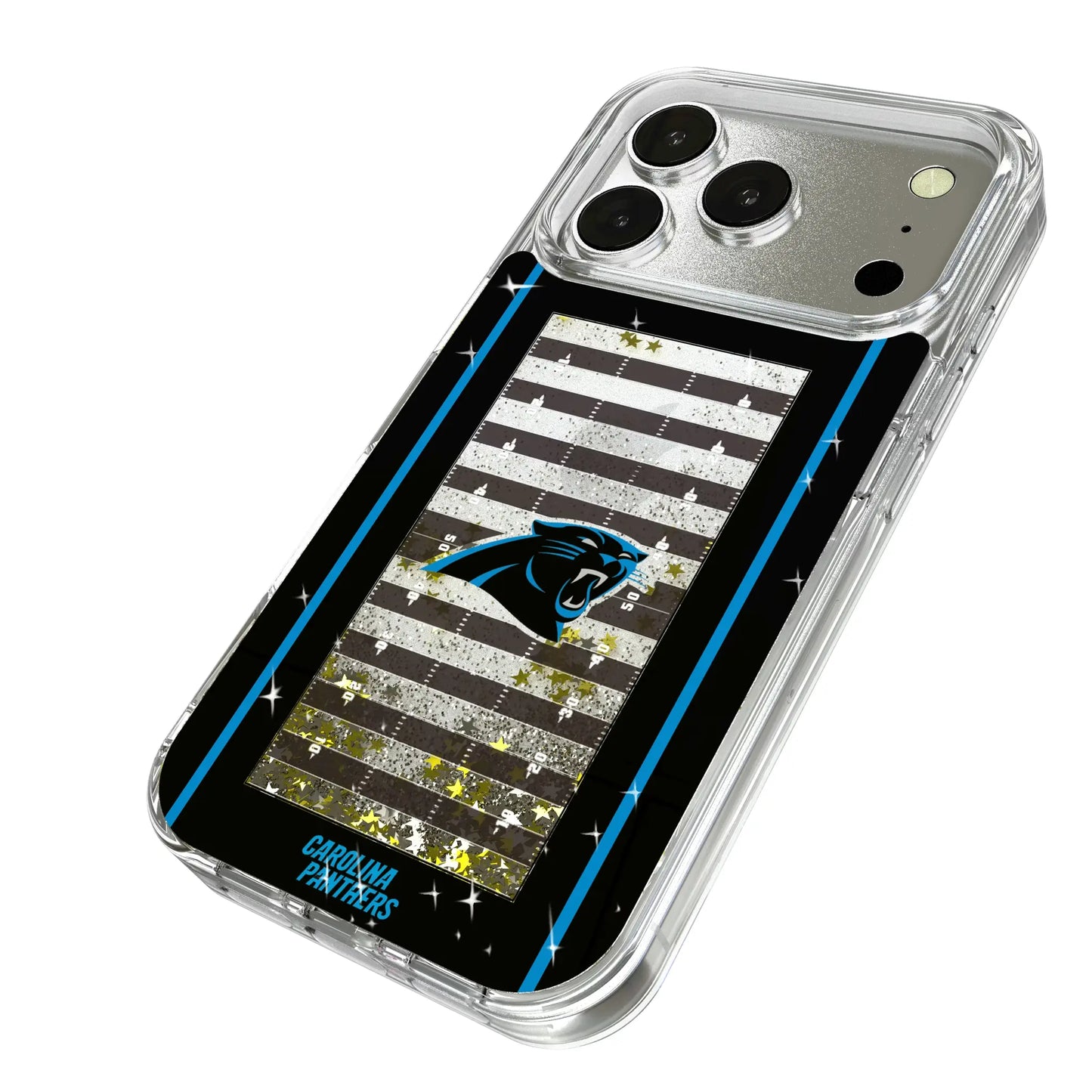Carolina Panthers Field Glitter Phone Case for Apple iPhone