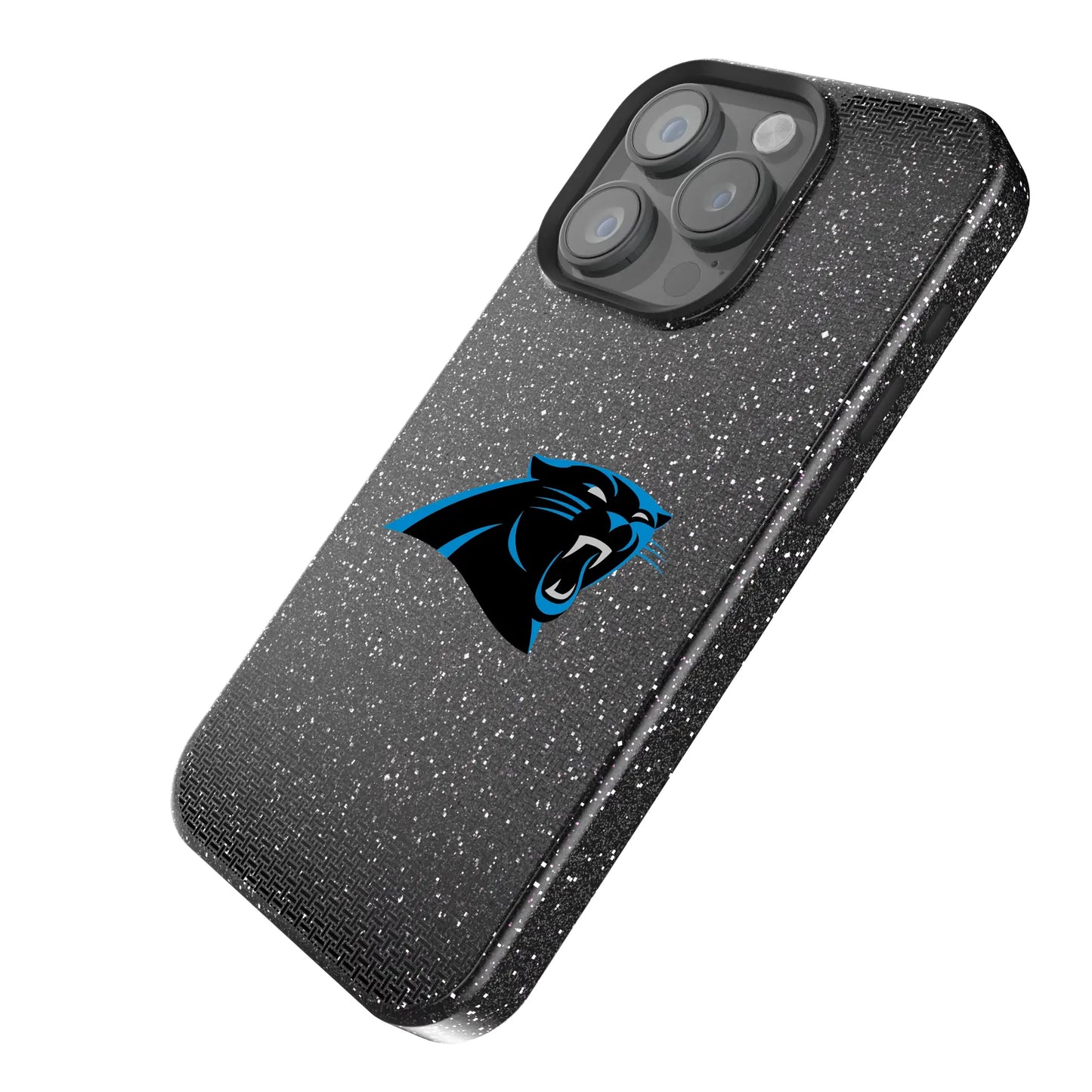 Carolina Panthers Linen Black Bling Phone Case for Apple iPhone