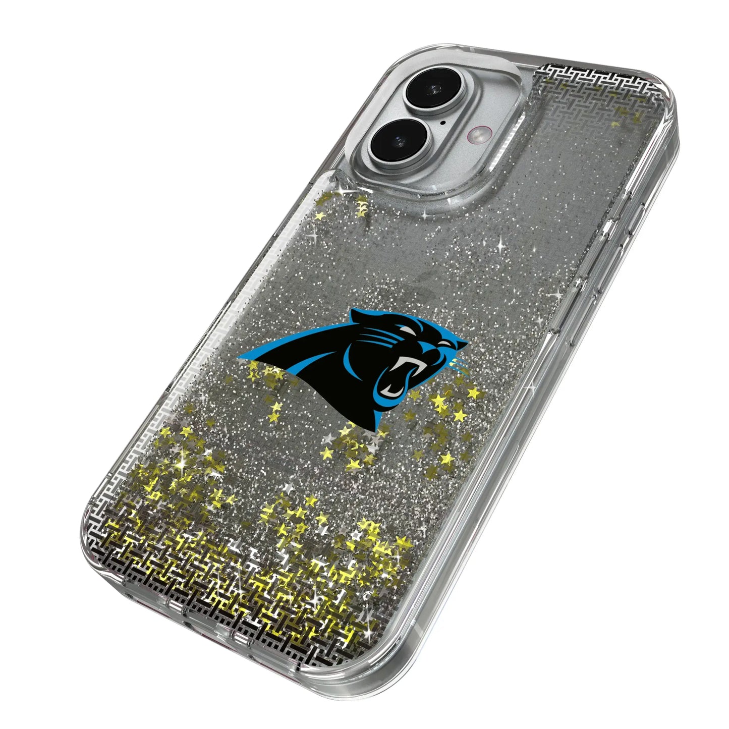 Carolina Panthers Linen Glitter Phone Case for Apple iPhone