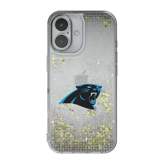Carolina Panthers Linen Glitter Phone Case for Apple iPhone