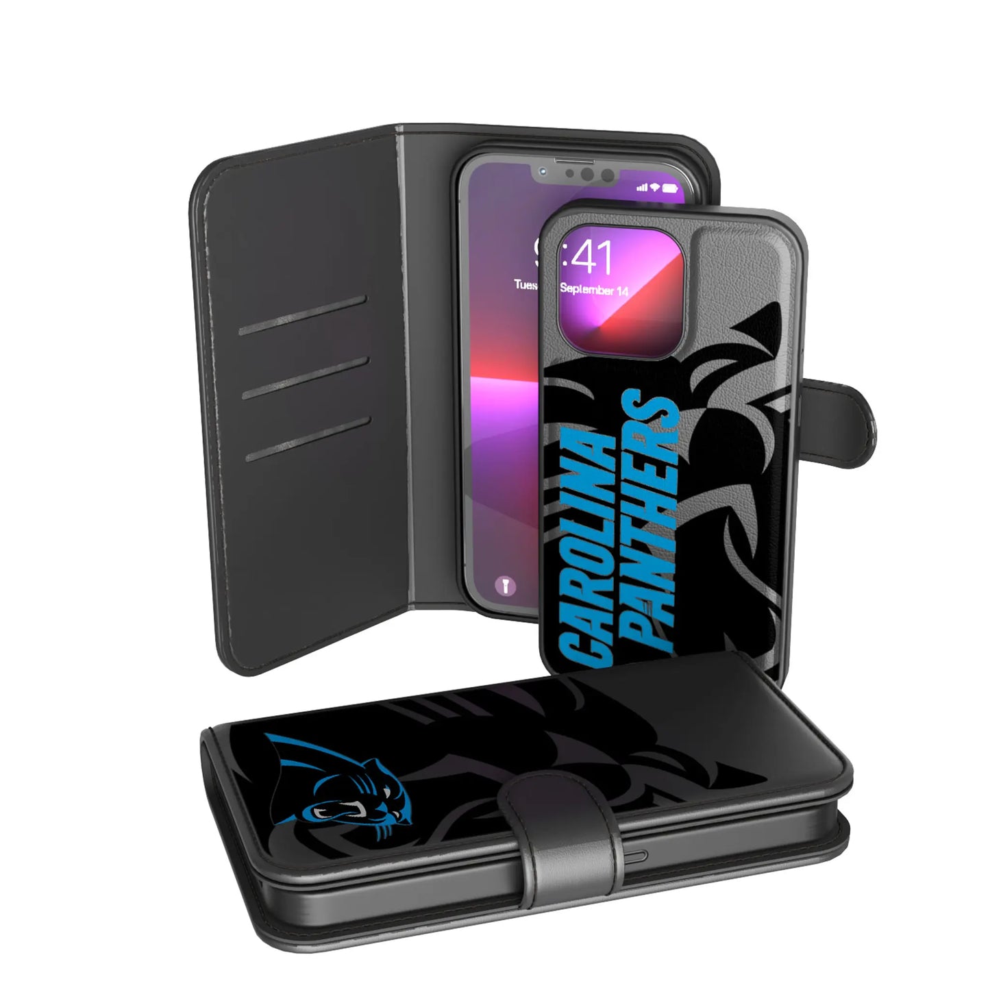 Carolina Panthers Monocolor Tilt Wallet Phone Case for Apple iPhone