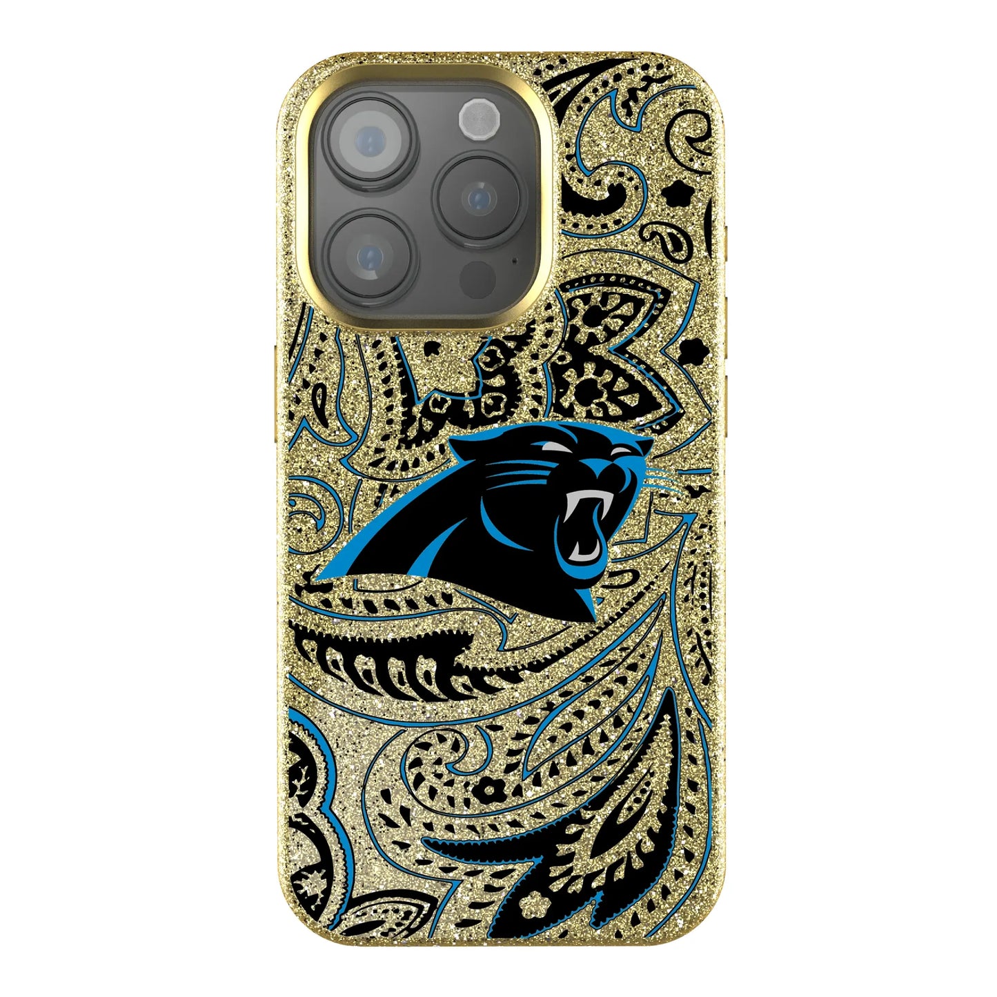 Carolina Panthers Paisley Bling Phone Case for Apple iPhone