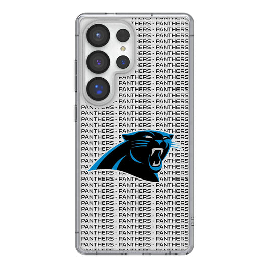 Carolina Panthers Text Backdrop Clear Phone Case for Samsung Galaxy