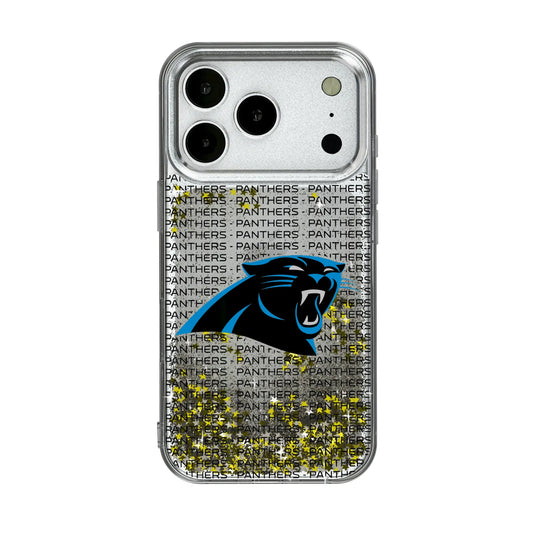 Carolina Panthers Text Backdrop Glitter Phone Case for Apple iPhone