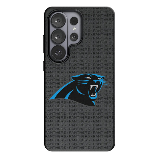 Carolina Panthers Text Backdrop MagSafe Compatible Phone Case for Samsung Galaxy
