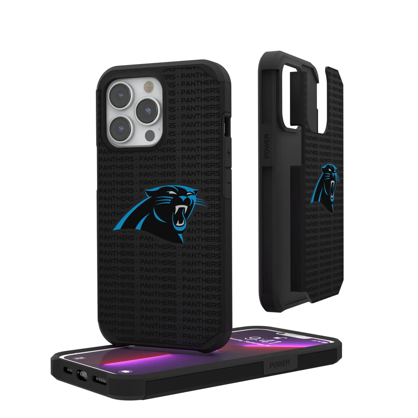 Carolina Panthers Text Backdrop Rugged Phone Case for Apple iPhone