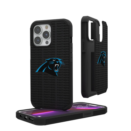 Carolina Panthers Text Backdrop Rugged Phone Case for Apple iPhone