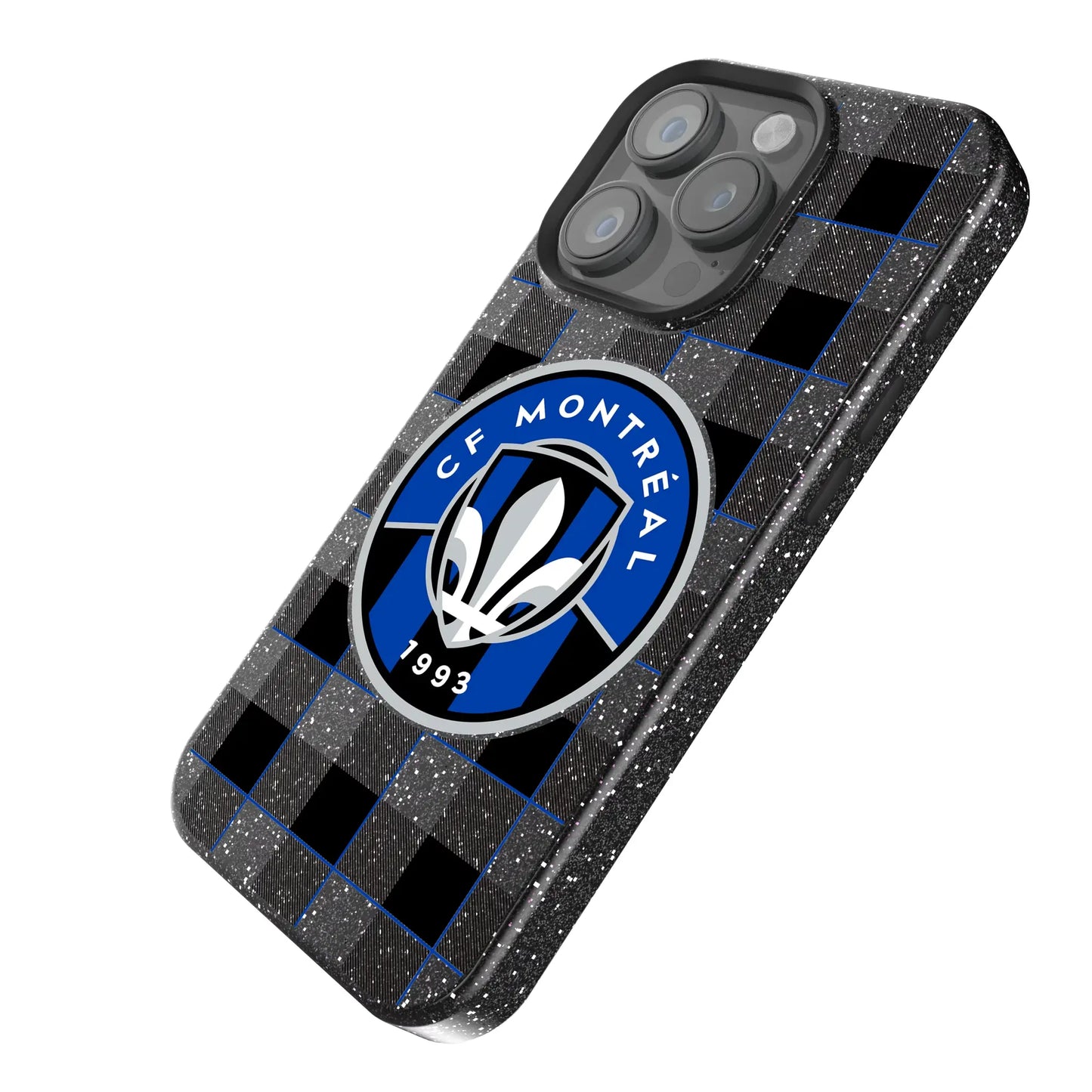 CF Montreal Plaid Black Bling Phone Case for Apple iPhone