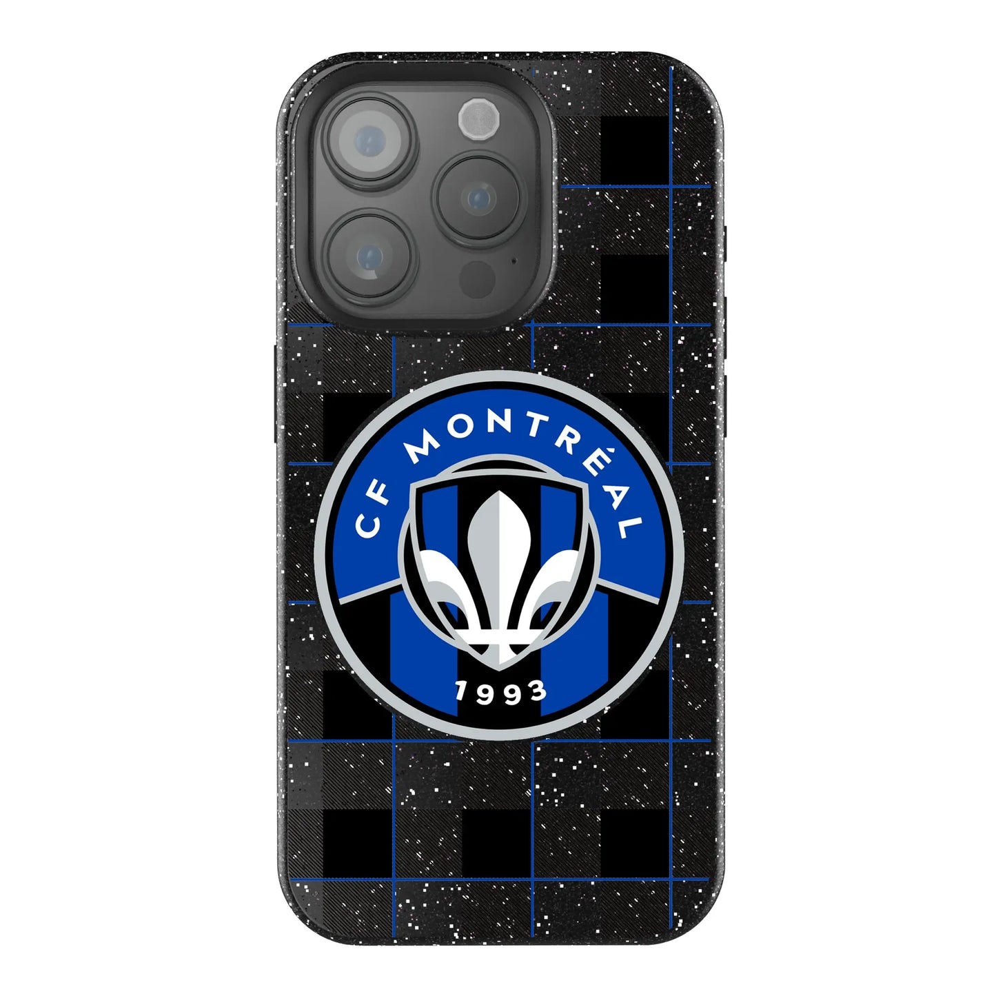 CF Montreal Plaid Black Bling Phone Case for Apple iPhone