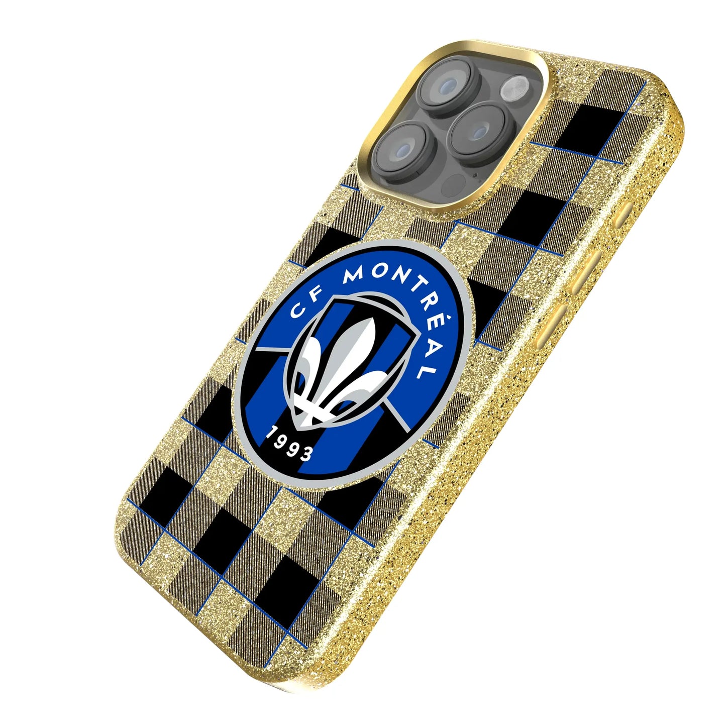 CF Montreal Plaid Bling Phone Case for Apple iPhone