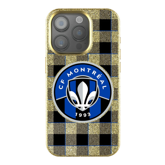CF Montreal Plaid Bling Phone Case for Apple iPhone