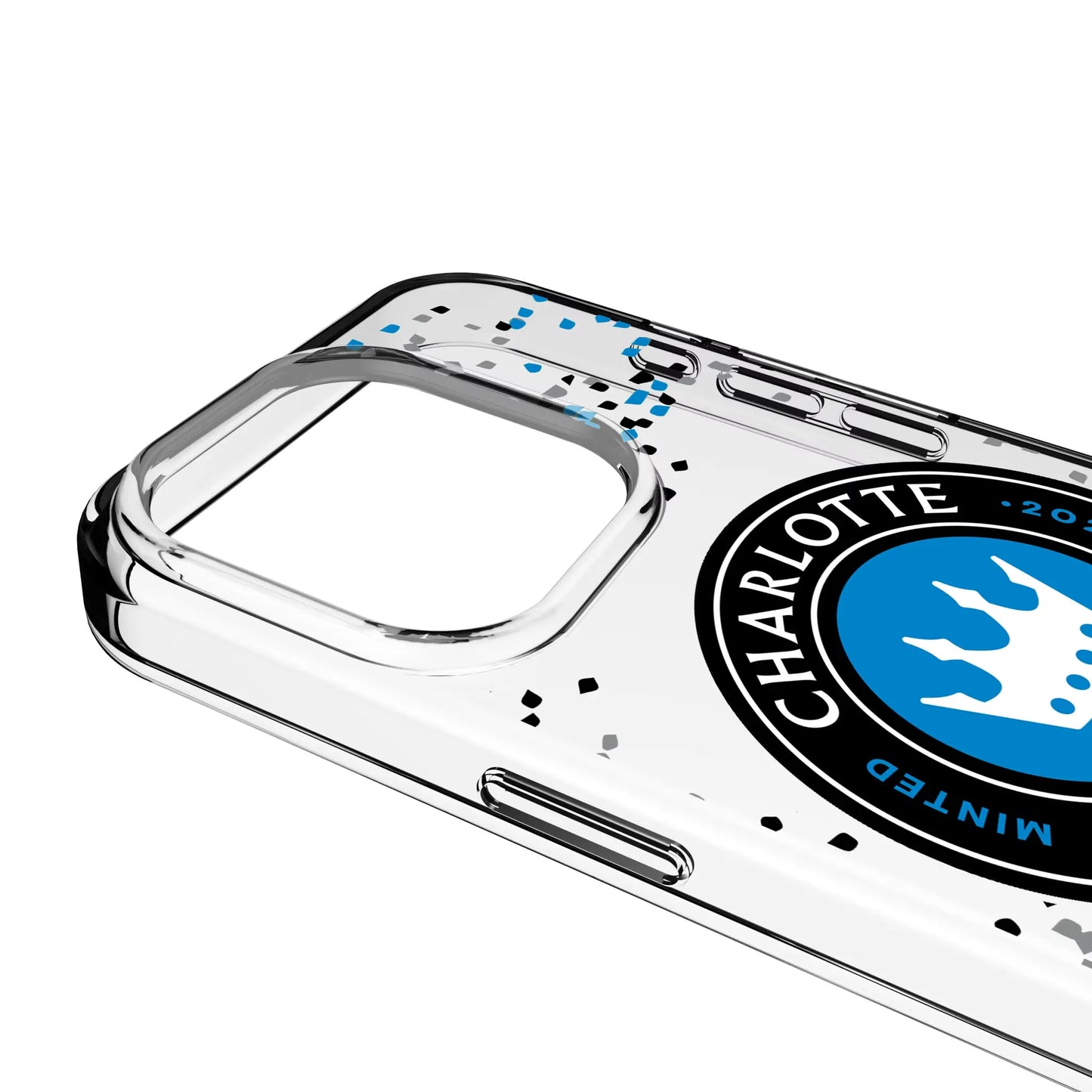 Charlotte FC Confetti Clear Phone Case for Apple iPhone