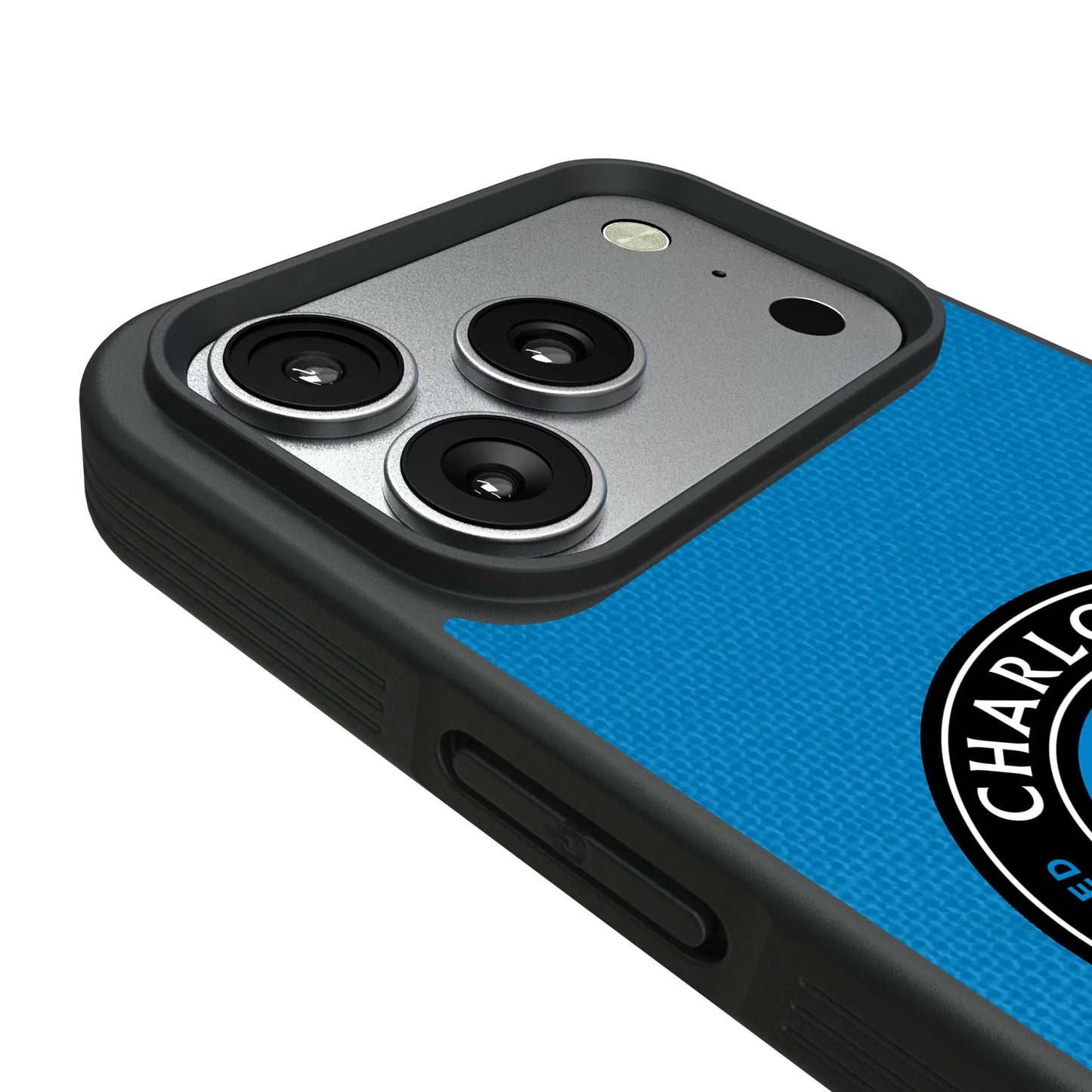 Charlotte FC Diagonal Stripe Bump Phone Case for Apple iPhone