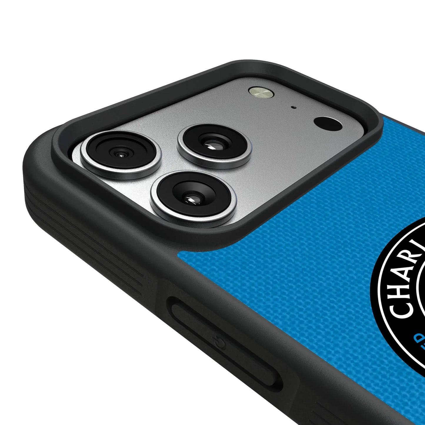 Charlotte FC Diagonal Stripe Bump Phone Case for Apple iPhone
