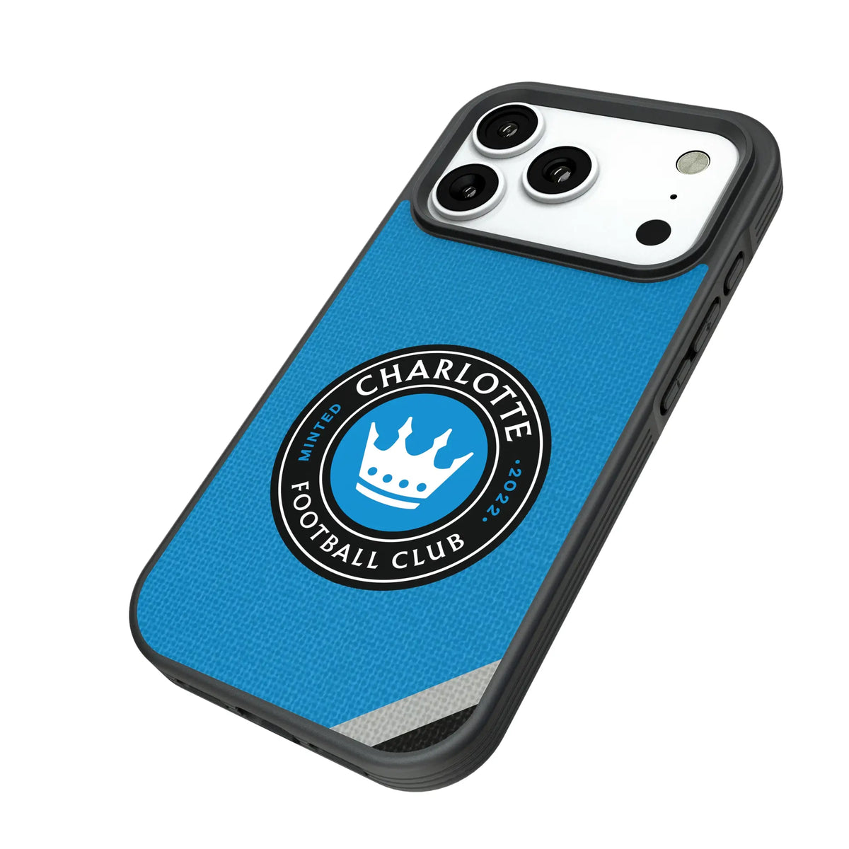 Charlotte FC Diagonal Stripe Bump Phone Case for Apple iPhone