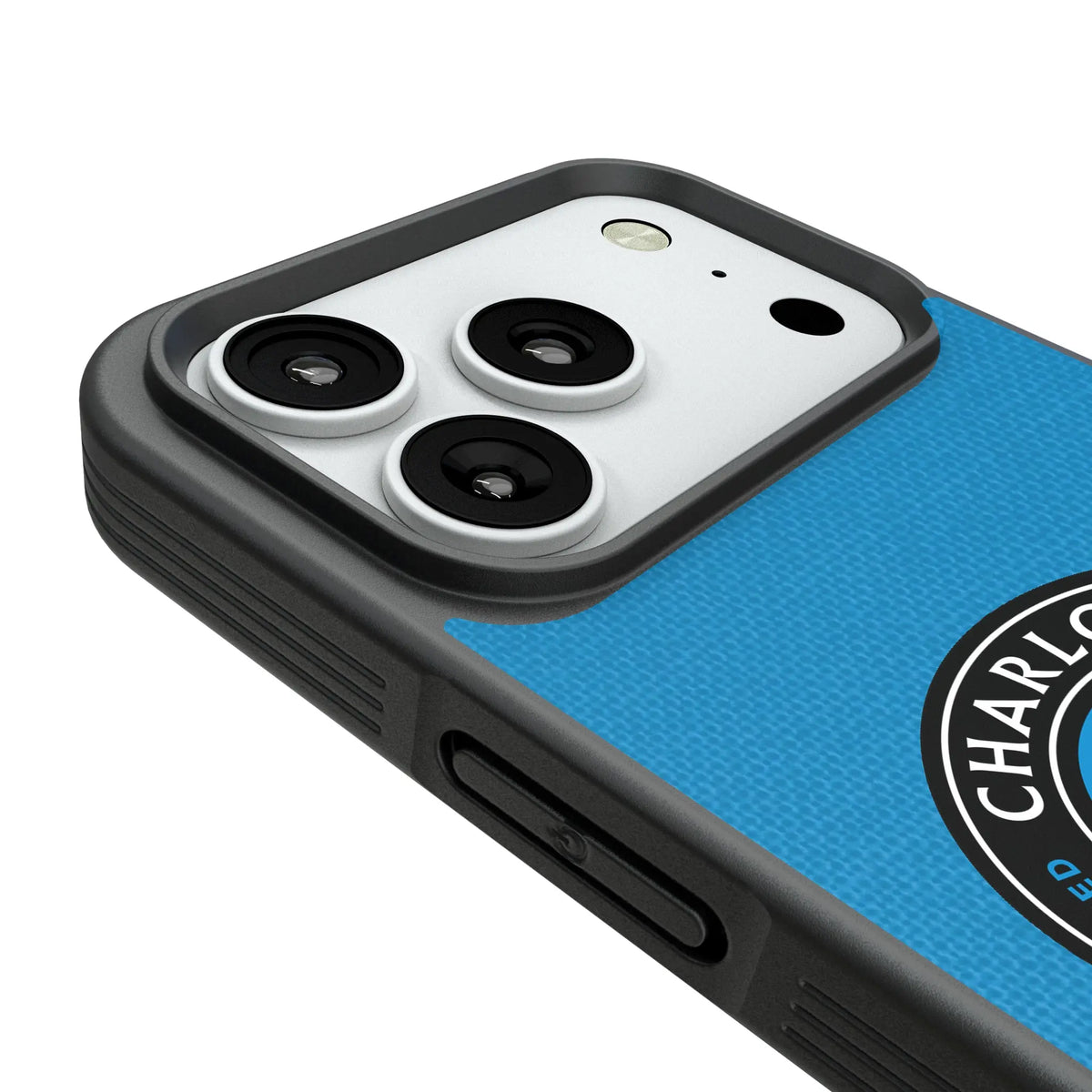 Charlotte FC Diagonal Stripe Bump Phone Case for Apple iPhone