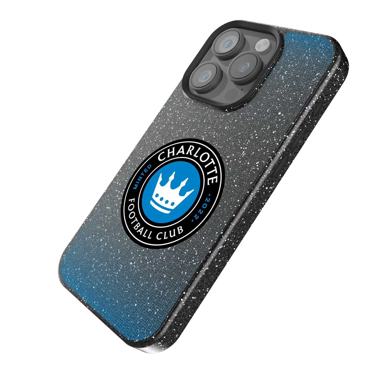 Charlotte FC Linen Black Bling Phone Case for Apple iPhone