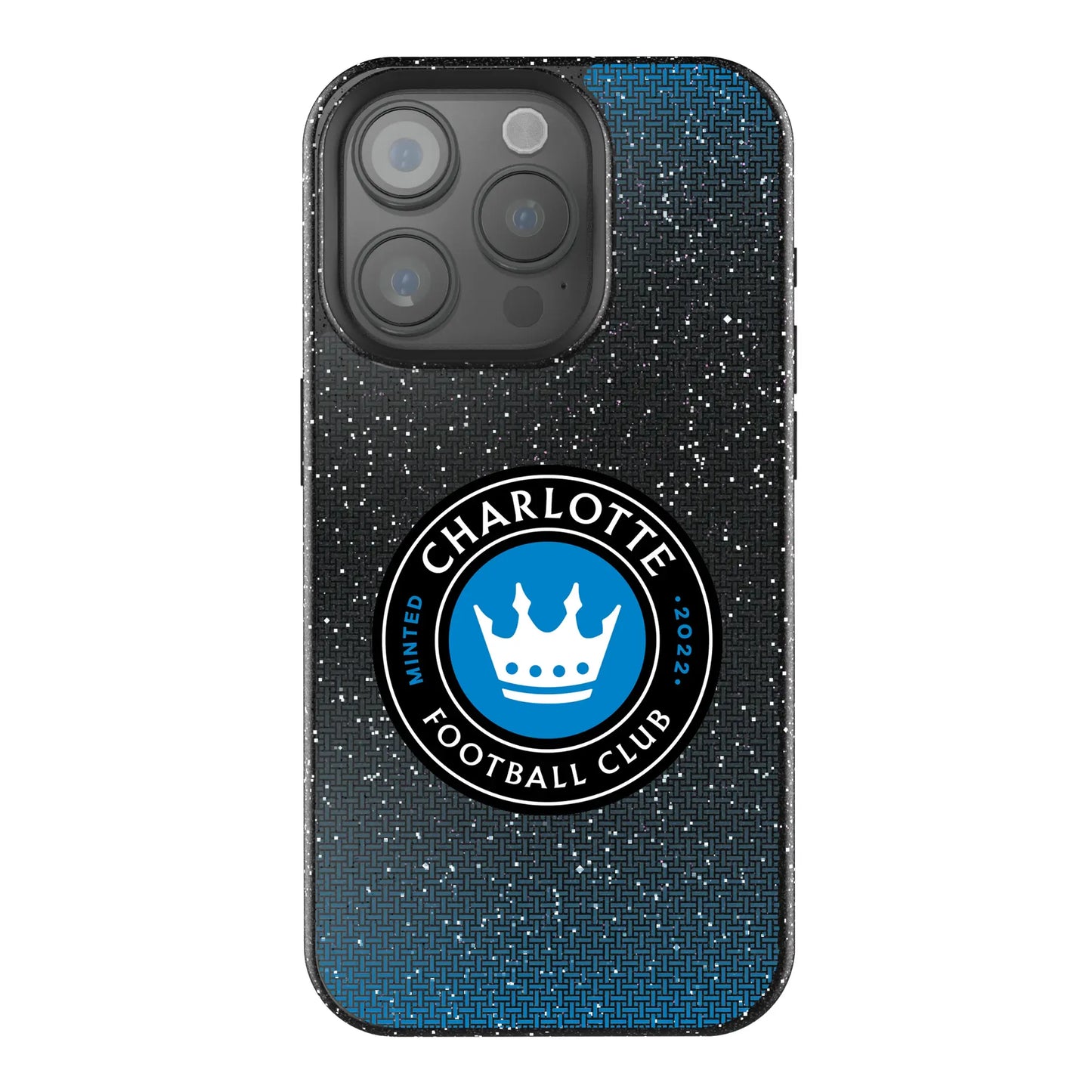 Charlotte FC Linen Black Bling Phone Case for Apple iPhone