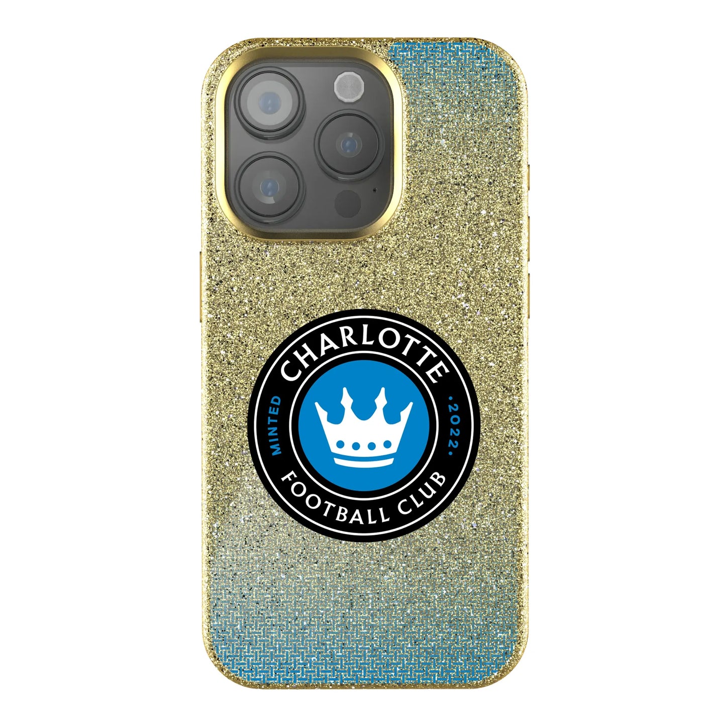 Charlotte FC Linen Bling Phone Case for Apple iPhone