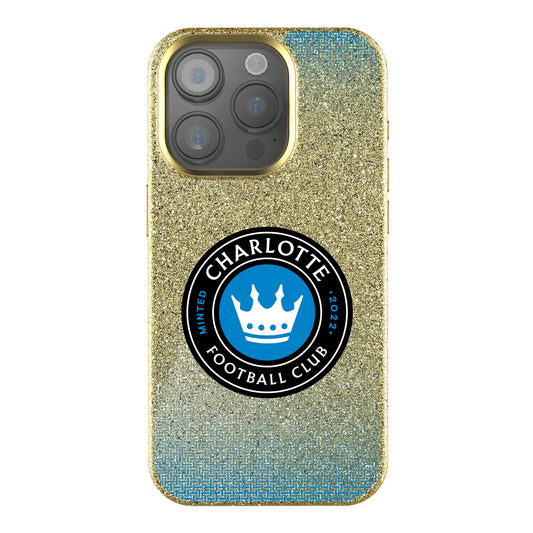 Charlotte FC Linen Bling Phone Case for Apple iPhone