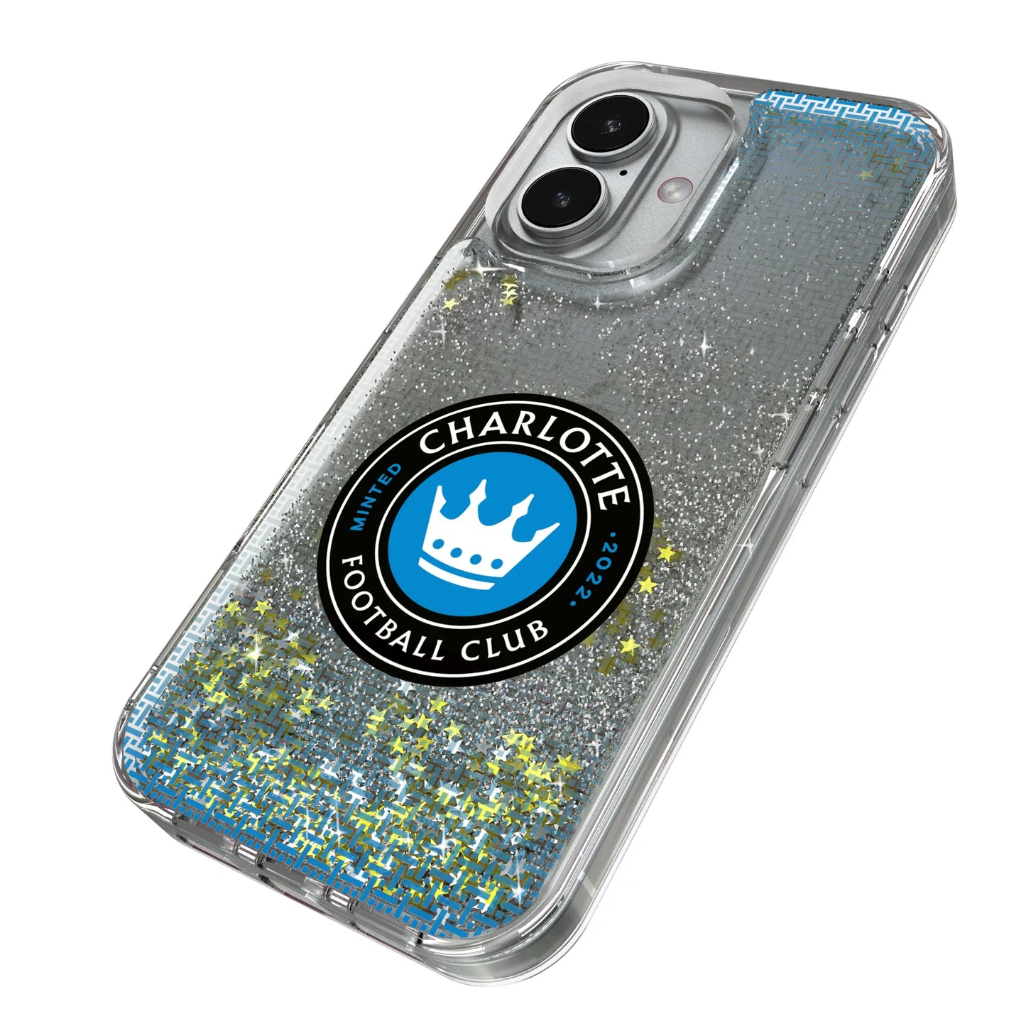Charlotte FC Linen Glitter Phone Case for Apple iPhone