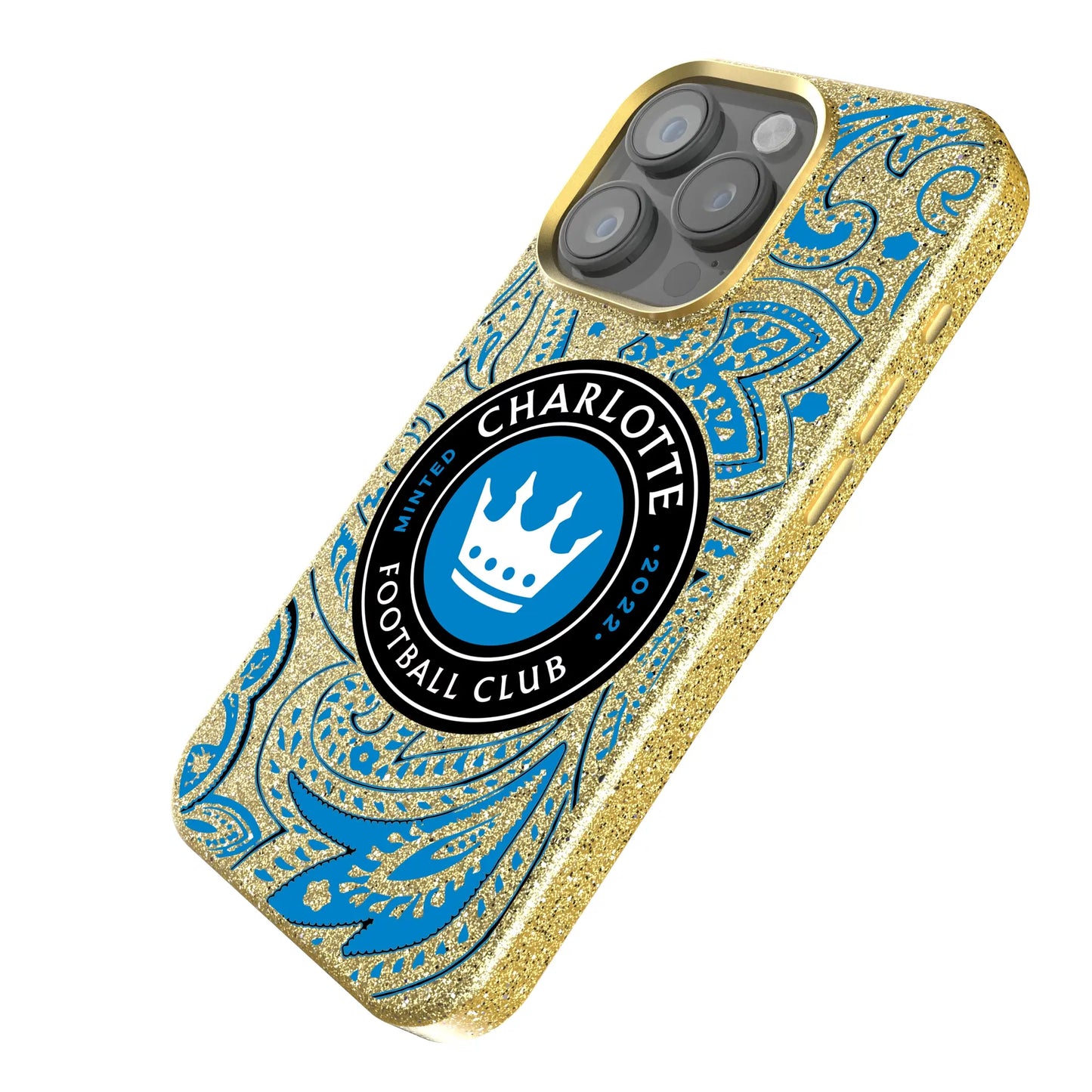 Charlotte FC Paisley Bling Phone Case for Apple iPhone
