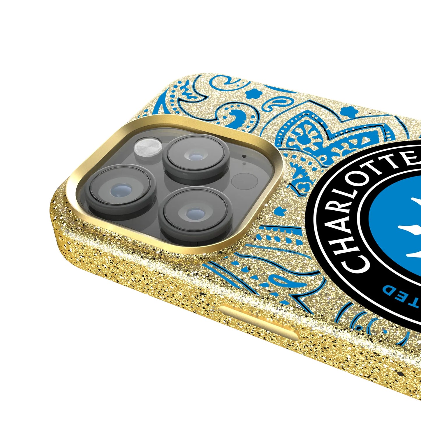 Charlotte FC Paisley Bling Phone Case for Apple iPhone