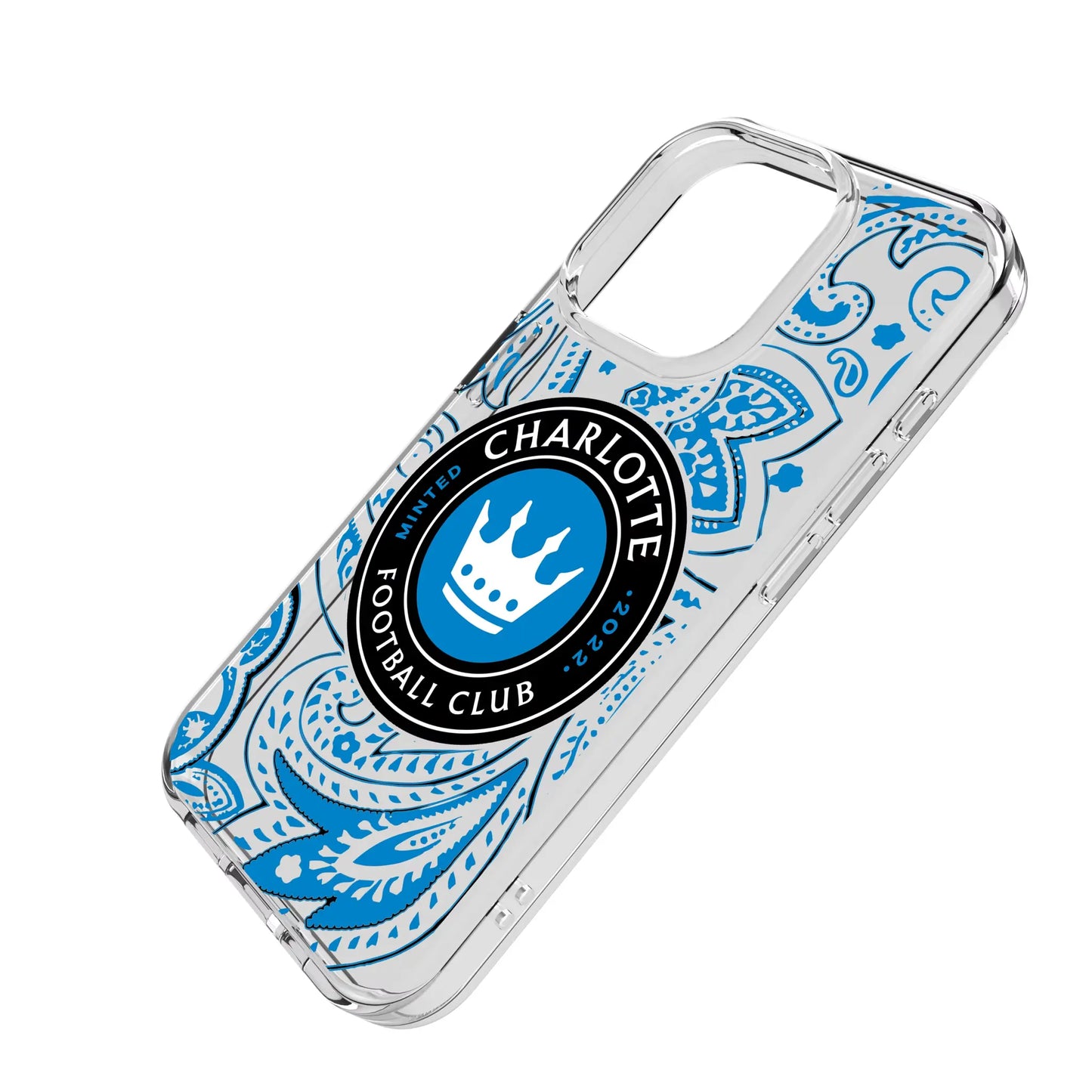 Charlotte FC Paisley Clear Phone Case for Apple iPhone