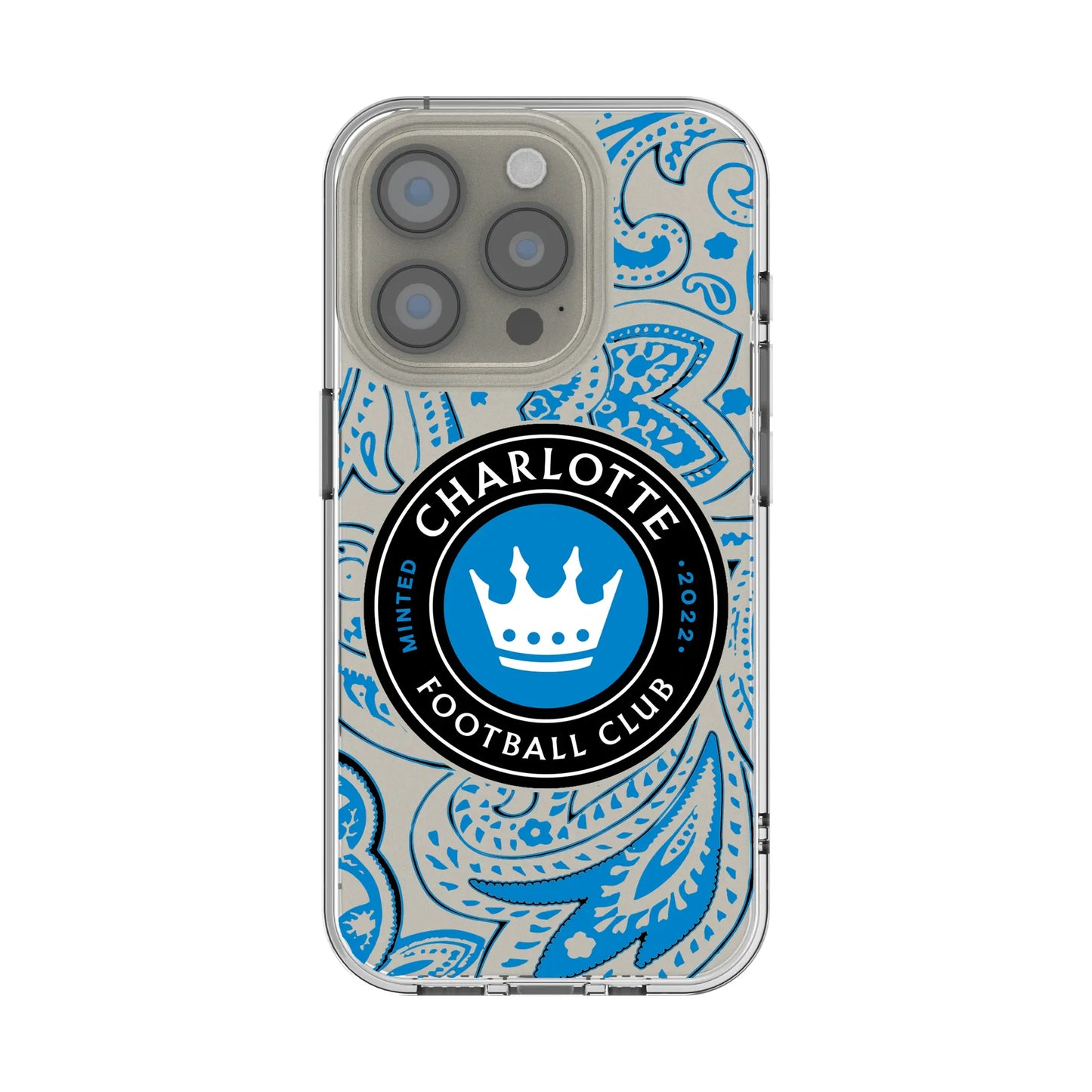 Charlotte FC Paisley Clear Phone Case for Apple iPhone