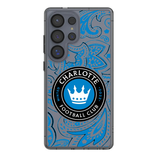 Charlotte FC Paisley Clear Phone Case for Samsung Galaxy