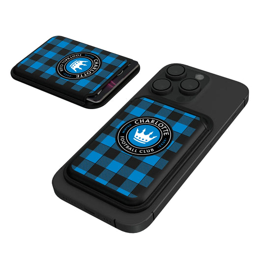 Charlotte FC Plaid Black Magnetic Credit Card Wallet