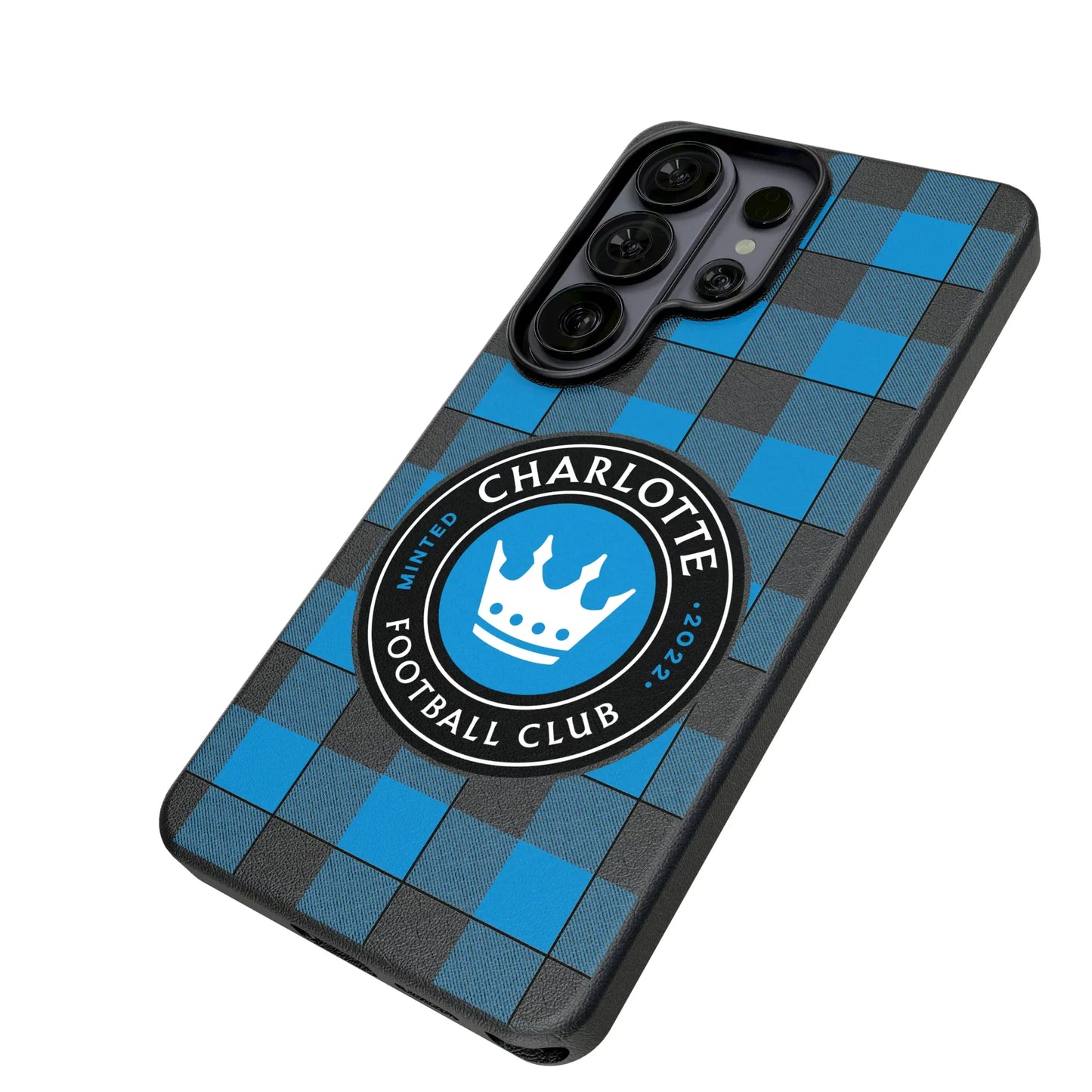 Charlotte FC Plaid MagSafe Compatible Phone Case for Samsung Galaxy
