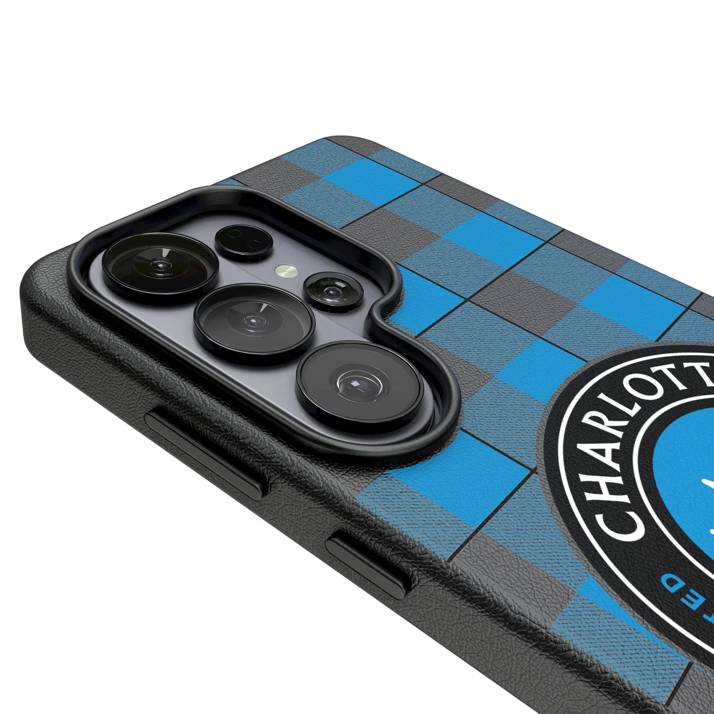 Charlotte FC Plaid MagSafe Compatible Phone Case for Samsung Galaxy