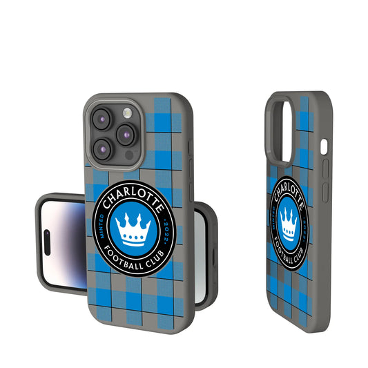 Charlotte FC Plaid Soft Touch Phone Case for Apple iPhone