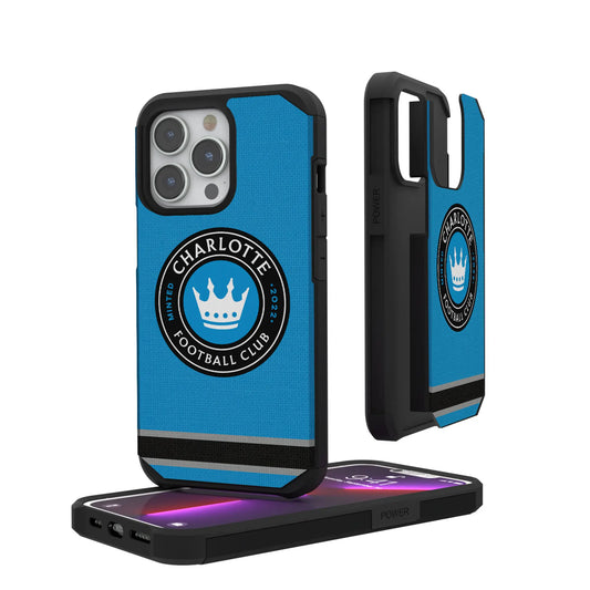 Charlotte FC Stripe Rugged Phone Case for Apple iPhone