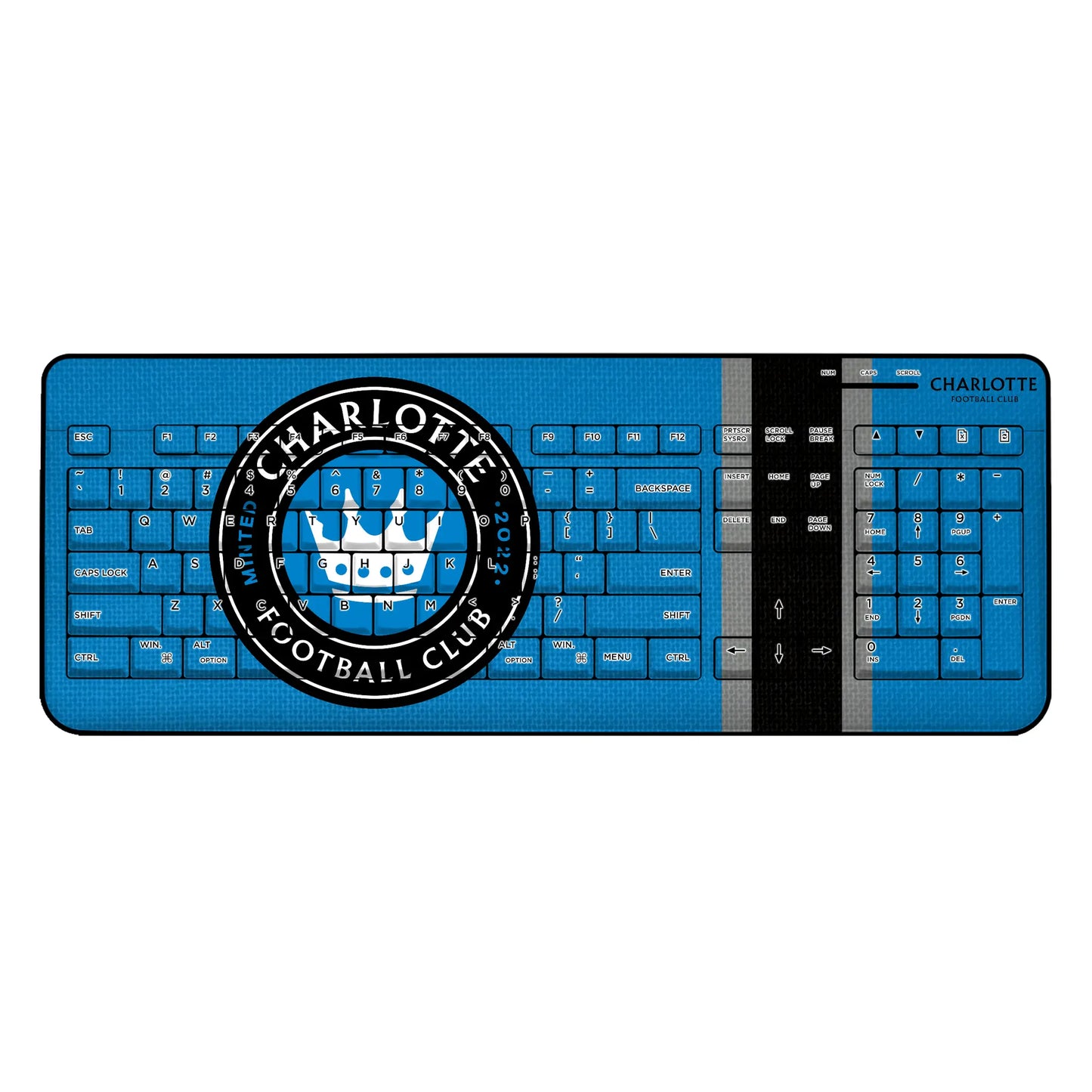 Charlotte FC Stripe Wireless USB Keyboard