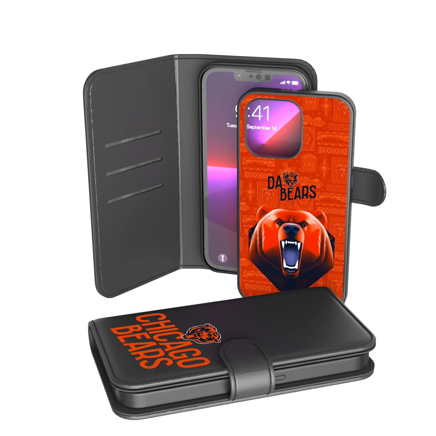 Chicago Bears Deco Wallet Phone Case for Apple iPhone