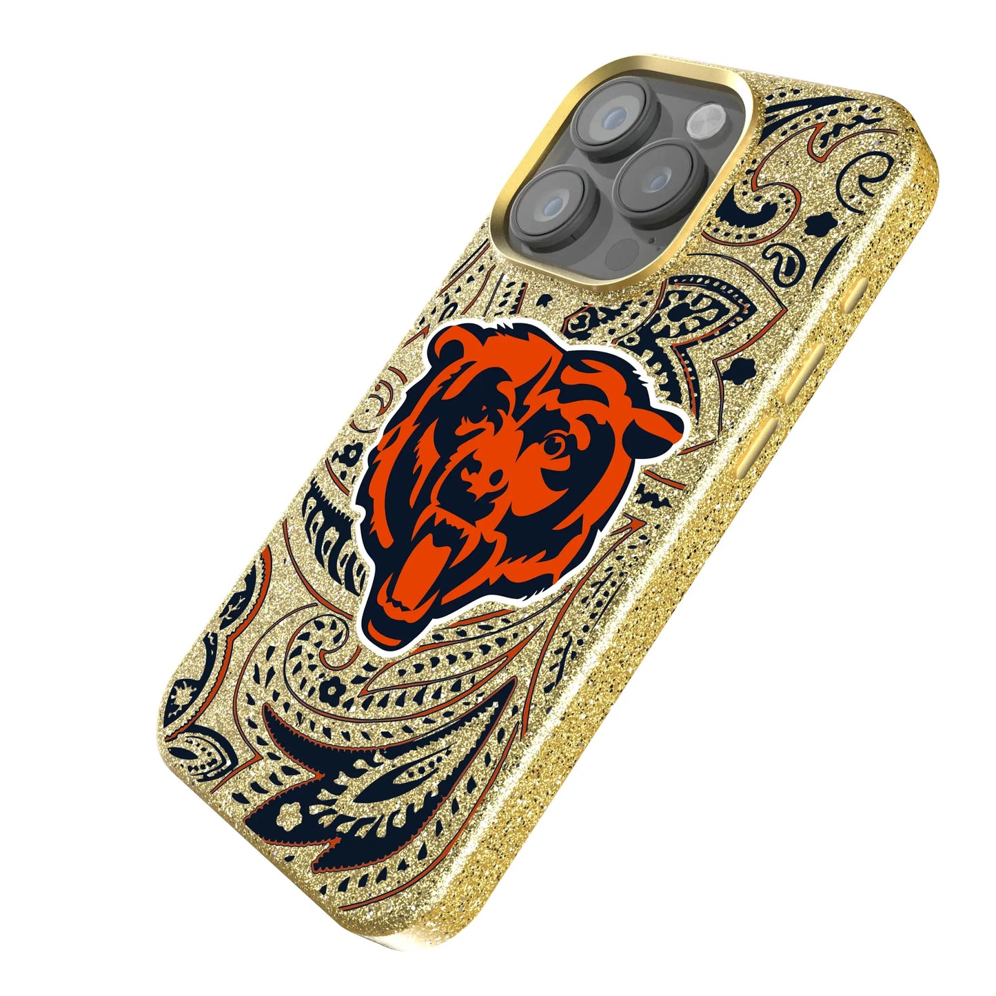 Chicago Bears Paisley Bling Phone Case for Apple iPhone