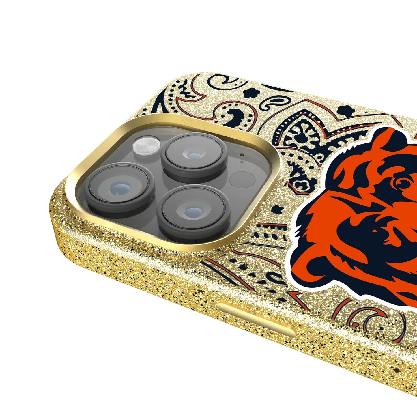 Chicago Bears Paisley Bling Phone Case for Apple iPhone