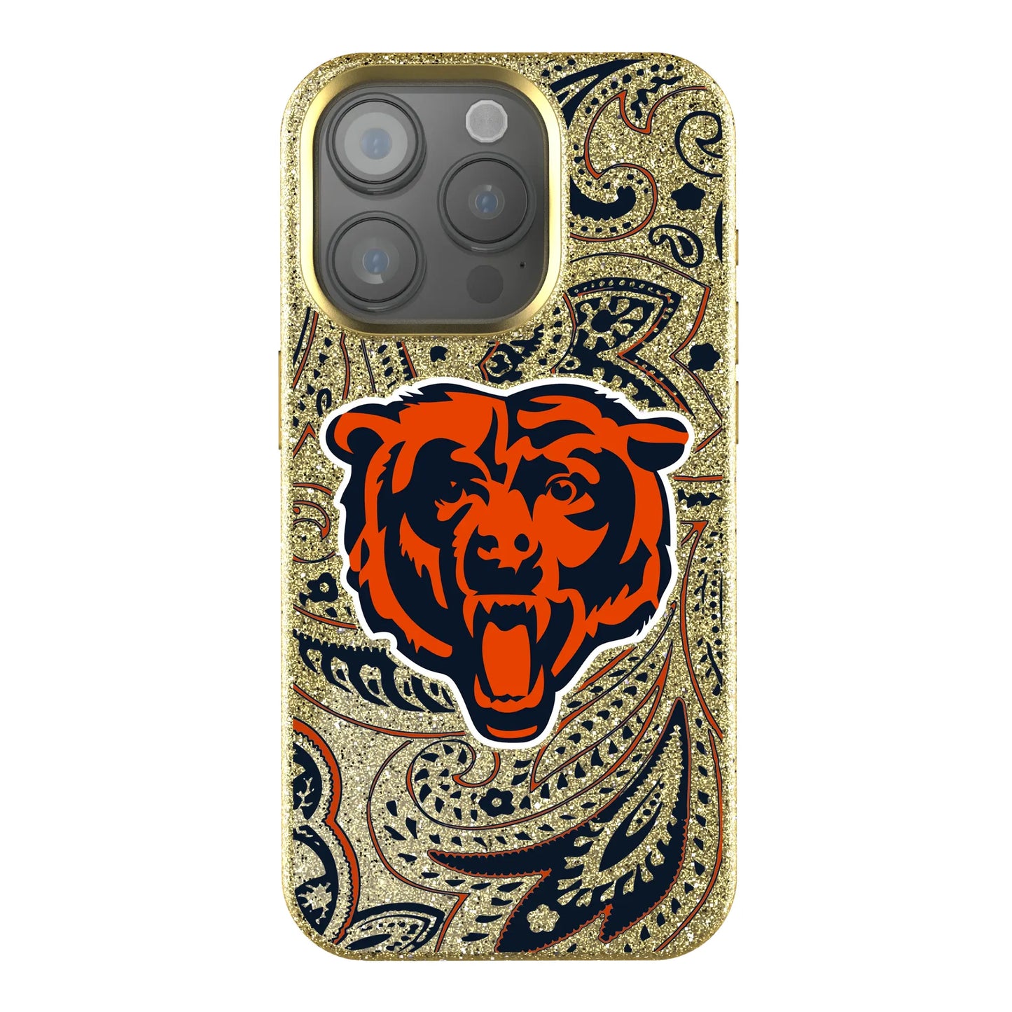 Chicago Bears Paisley Bling Phone Case for Apple iPhone