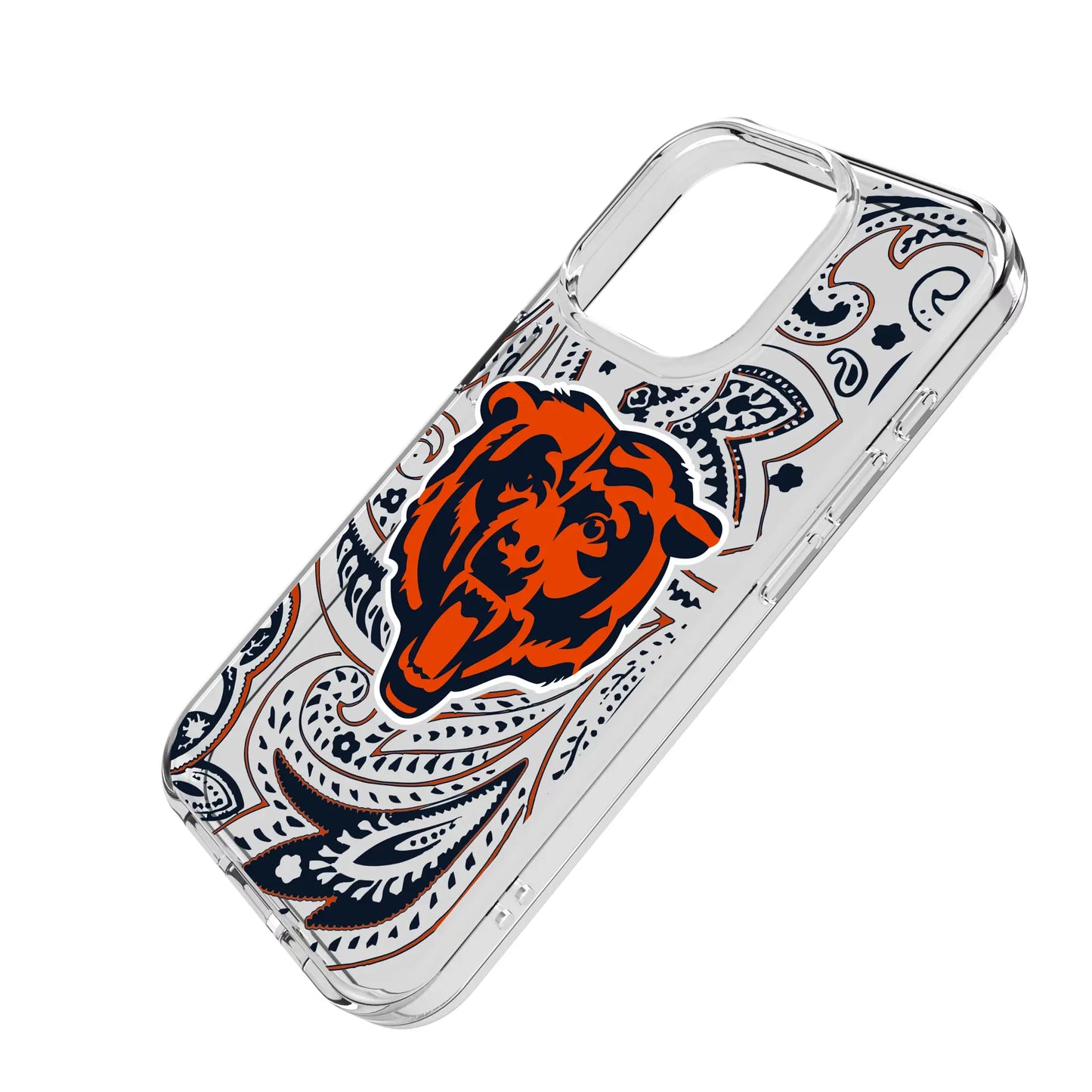Chicago Bears Paisley Clear Phone Case for Apple iPhone