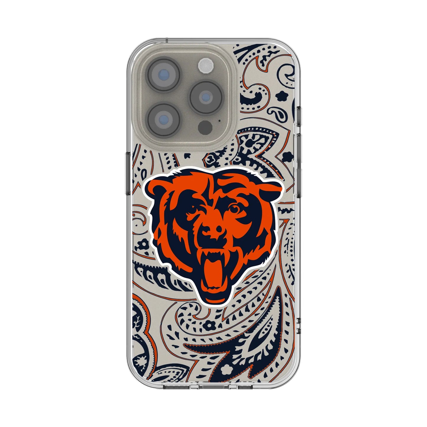 Chicago Bears Paisley Clear Phone Case for Apple iPhone