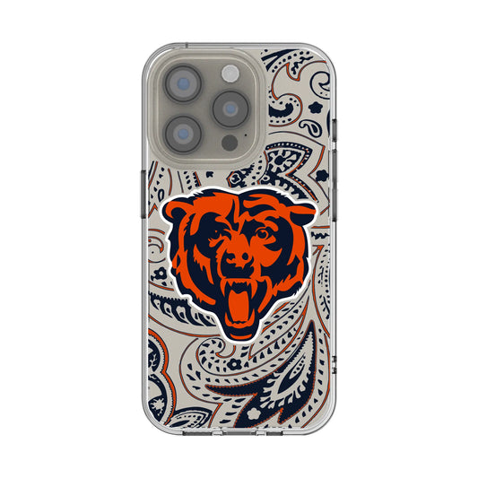 Chicago Bears Paisley Clear Phone Case for Apple iPhone