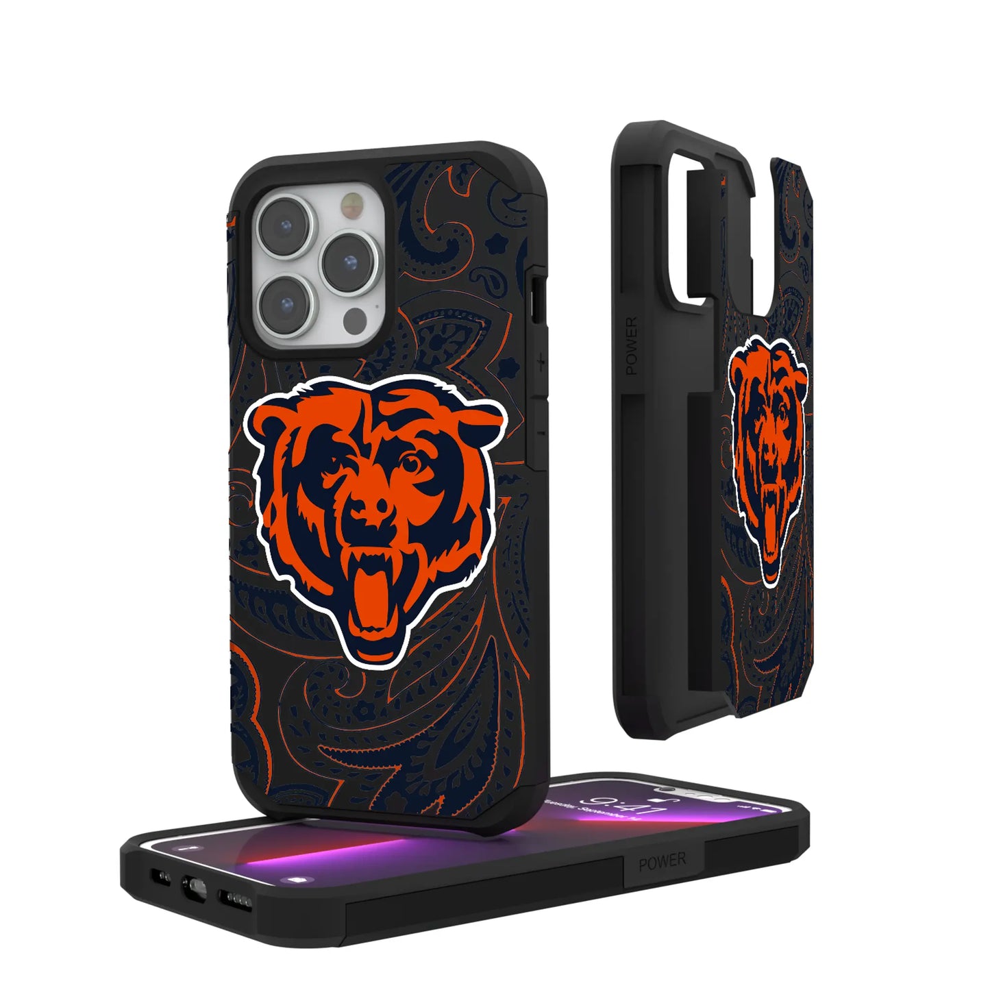 Chicago Bears Paisley Rugged Phone Case for Apple iPhone