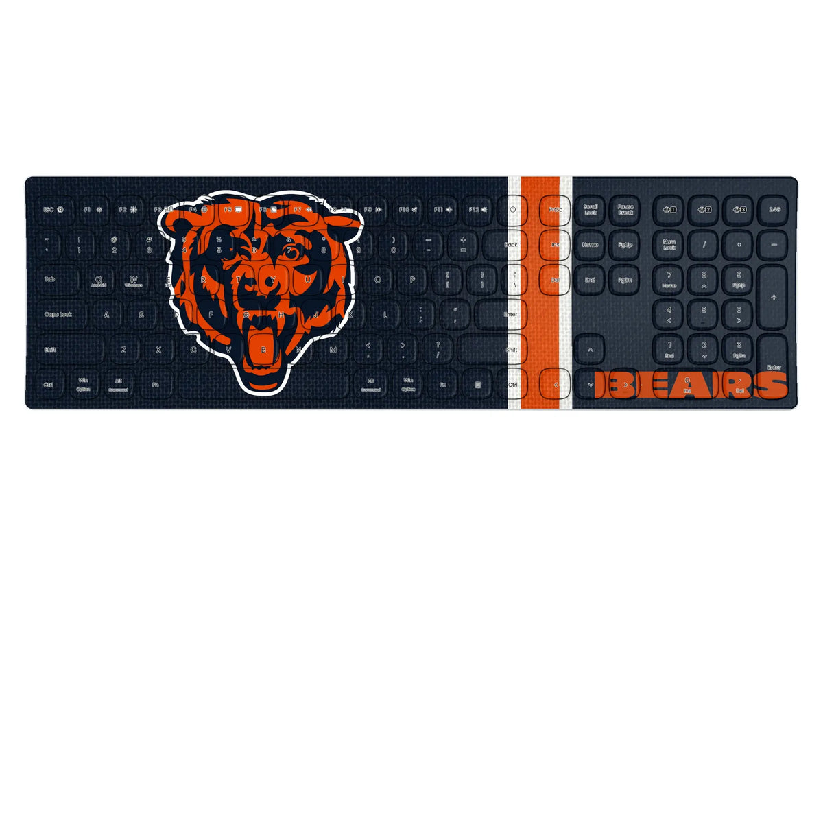 Chicago Bears Stripe Curved Wireless Keyboard
