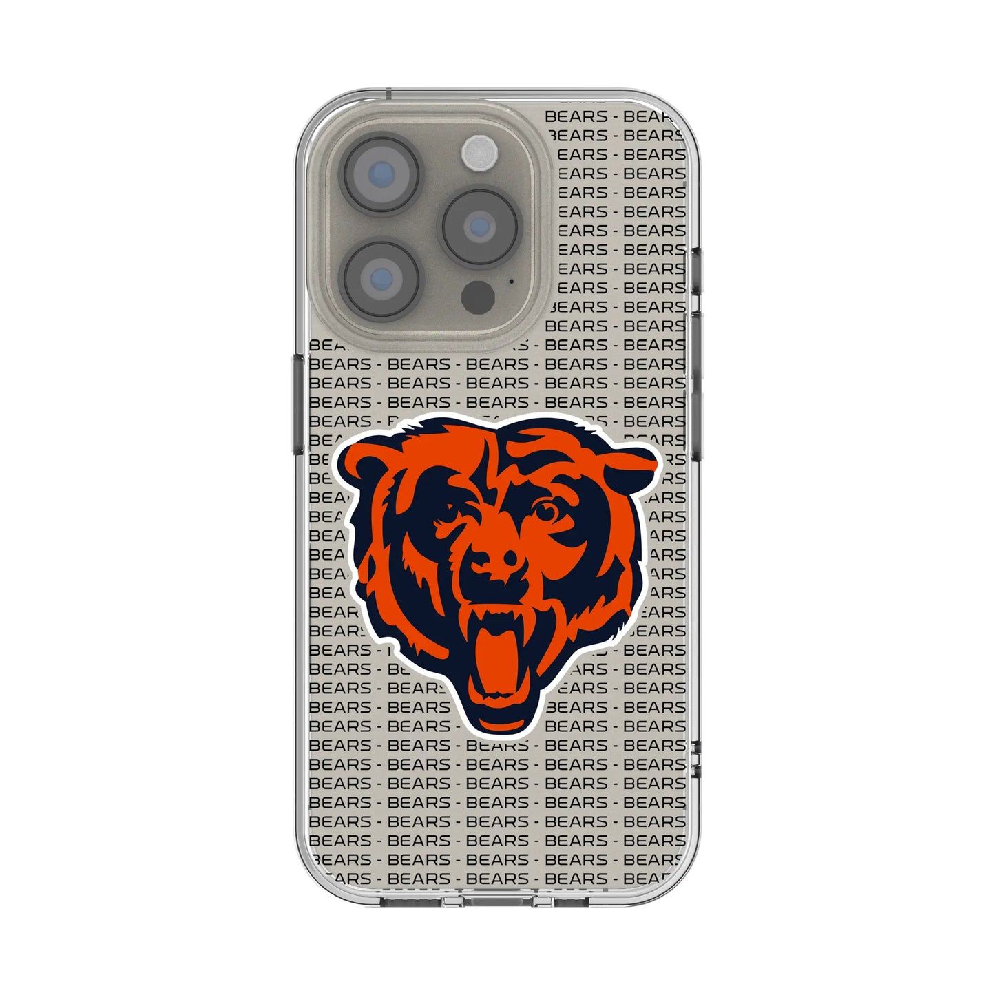 Chicago Bears Text Backdrop Clear Phone Case for Apple iPhone